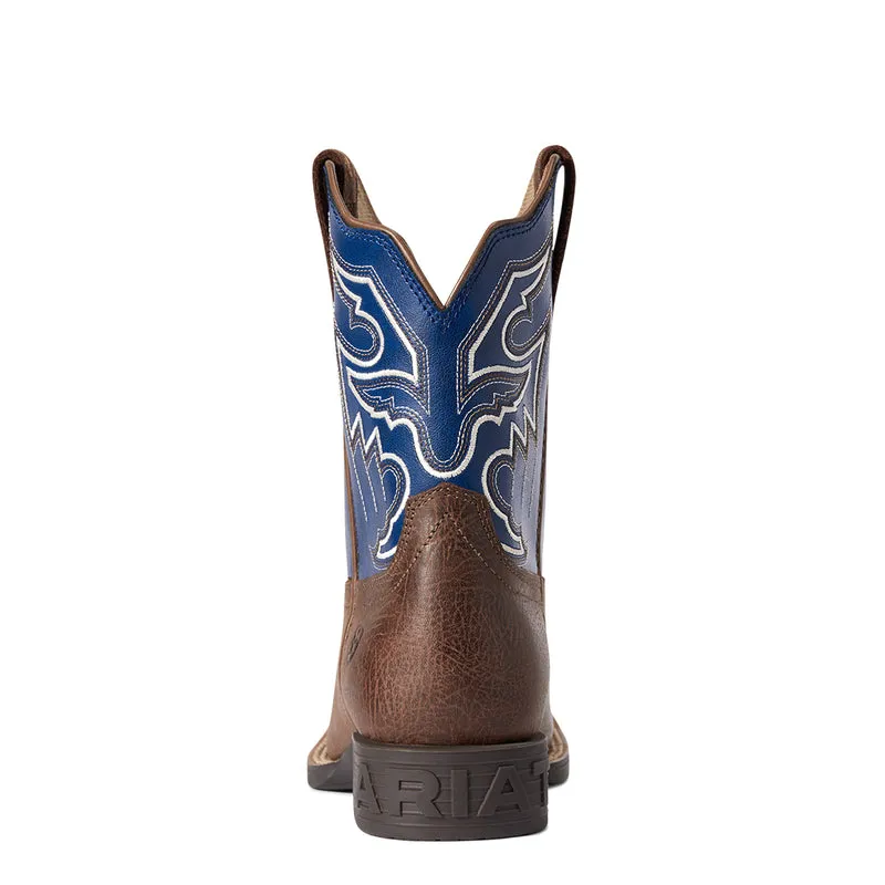 'Ariat' Youth 8" Sorting Pen Western Square Toe - Chocolate / Navy