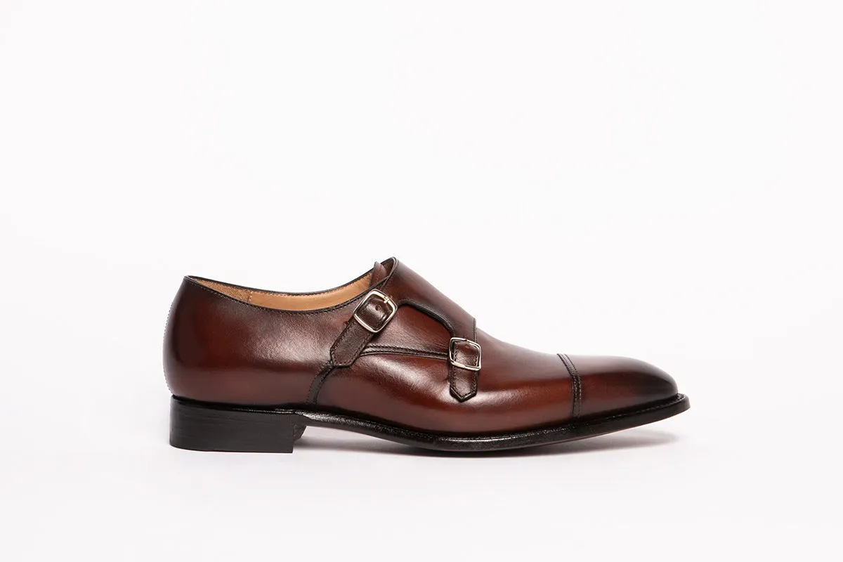 Carlos Santos 6942 Double Monk-Straps in Wine Shadow