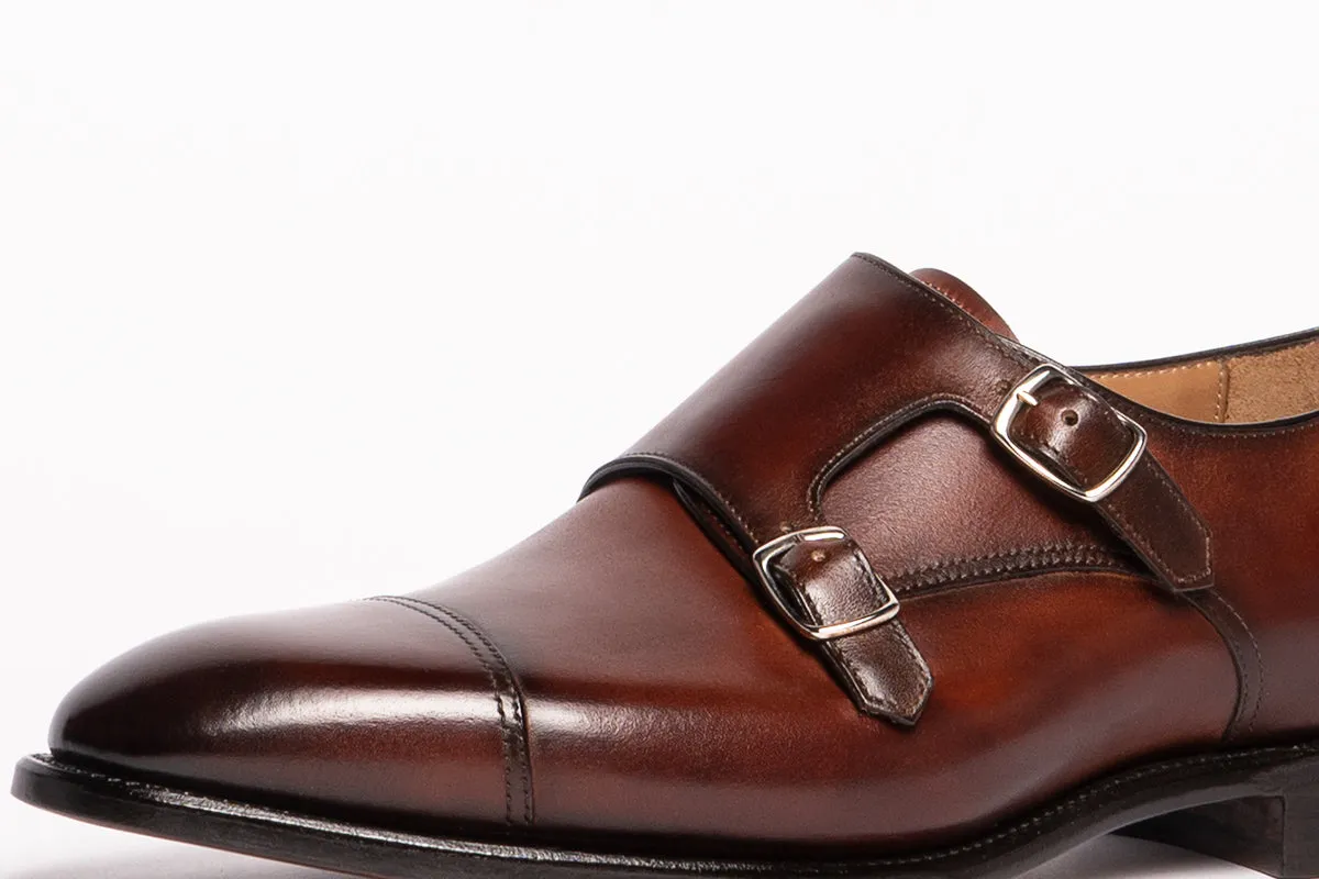 Carlos Santos 6942 Double Monk-Straps in Wine Shadow