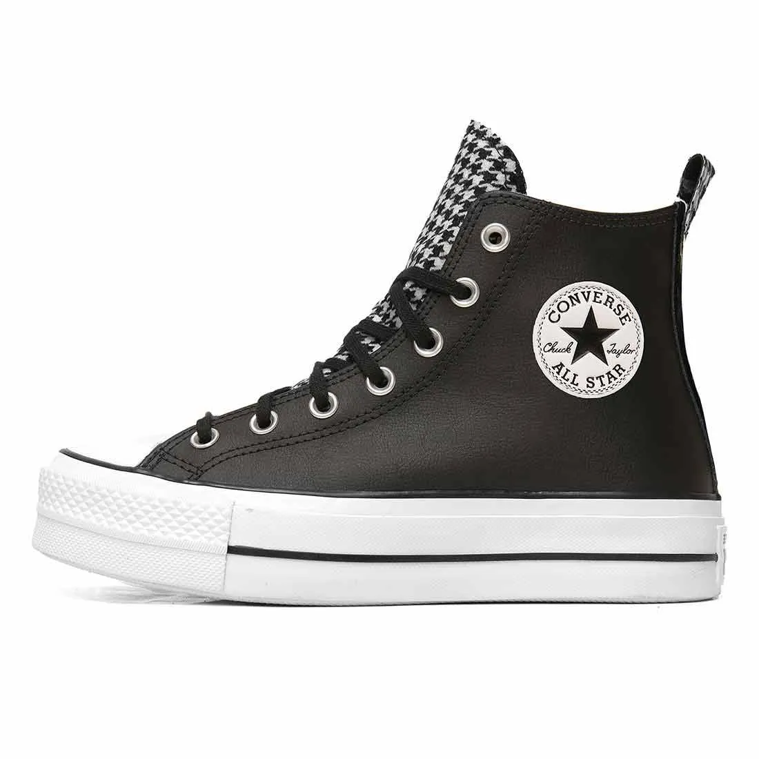 Converse All Star Platform in Pelle e Pied de Poule - Scontate