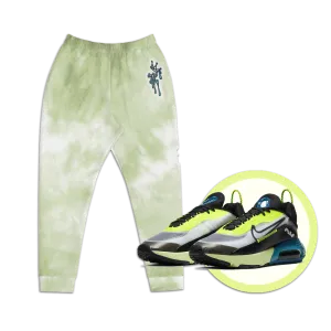 CRXWN | Drip or Dye Moss Green Ice Dye UNISEX Joggers Hearts Around the World Live Love Laugh