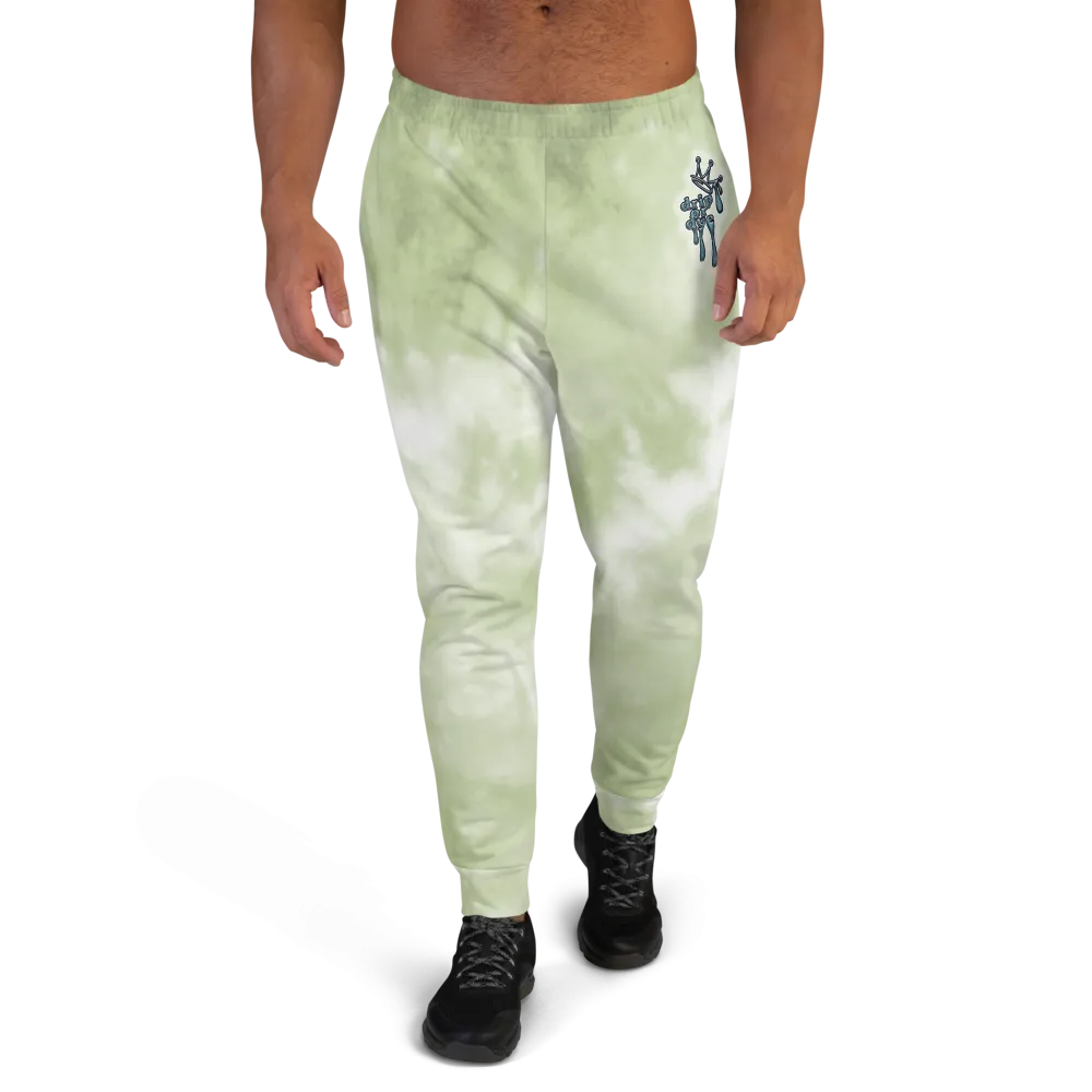 CRXWN | Drip or Dye Moss Green Ice Dye UNISEX Joggers Hearts Around the World Live Love Laugh
