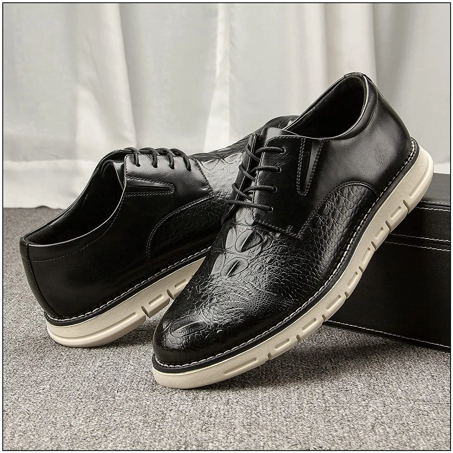 Lace Up Black Oxford Fashion Dress Shoes