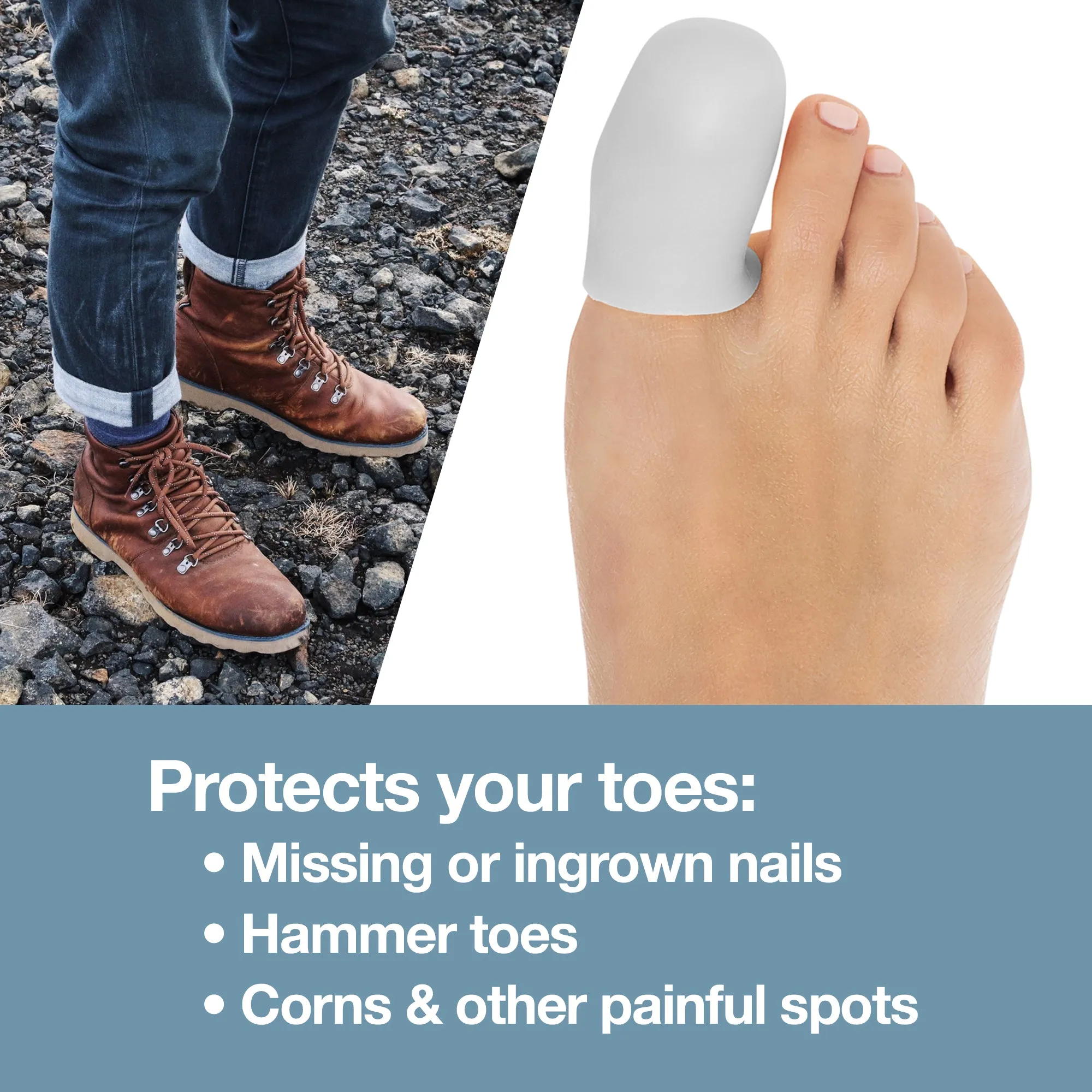 Large Gel Toe Caps, for Big Toes