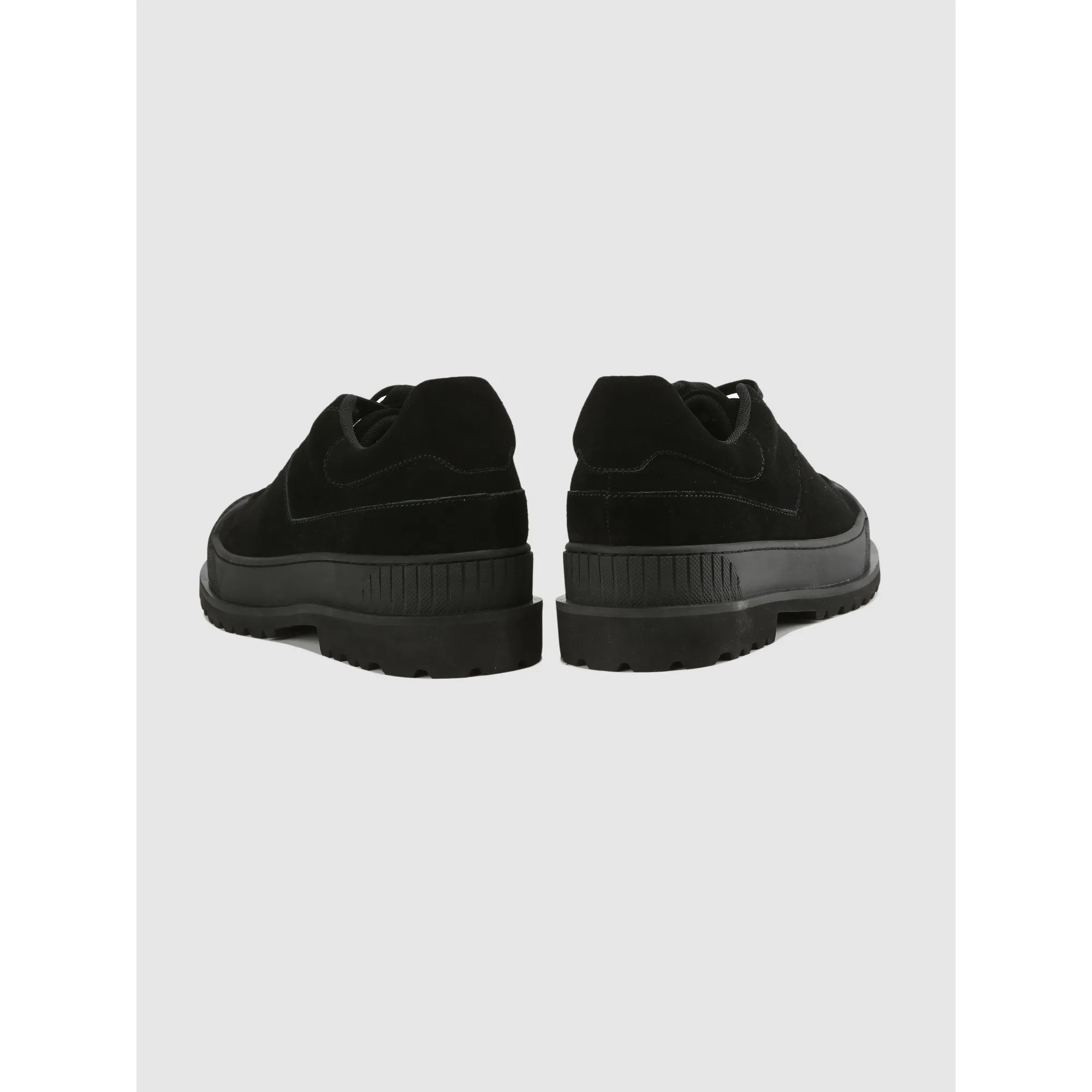 Men Multi-Straps Fly Knit Sneakers - Black