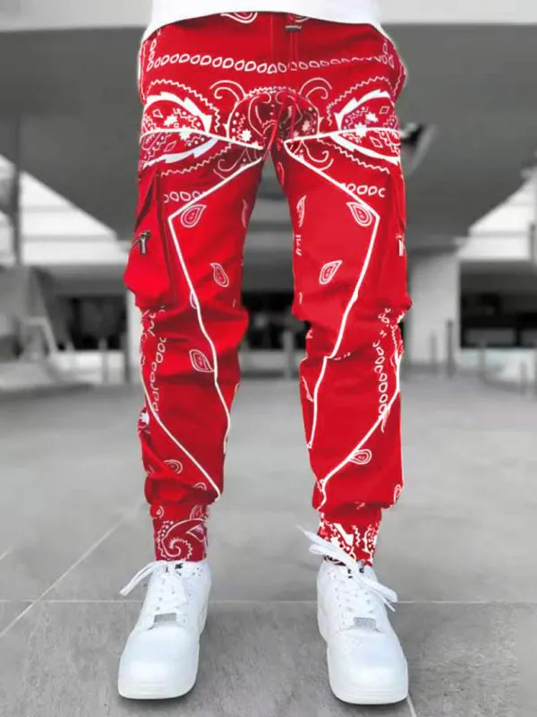 Pants - Printed Cashew Flower Harem