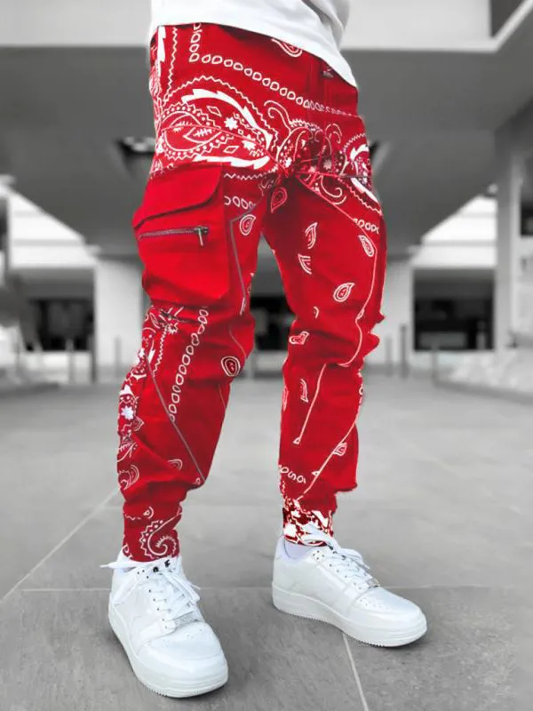 Pants - Printed Cashew Flower Harem