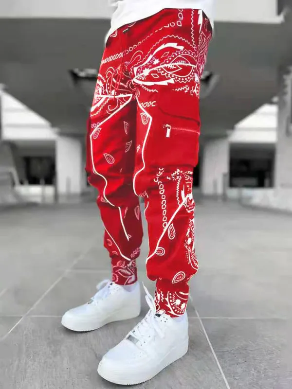 Pants - Printed Cashew Flower Harem