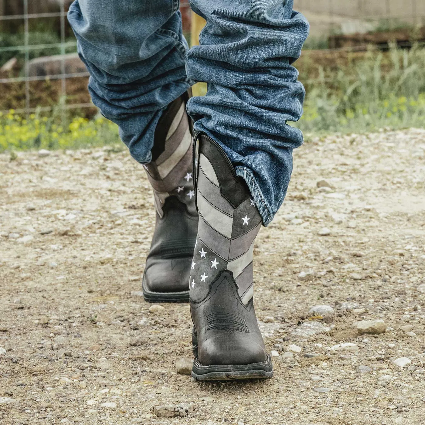Rebel by Durango Faded Black Flag Western Boot