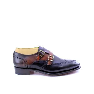 Santoni Leather Double-Buckle Shoes-TB0605