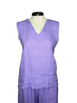 Sequoia Linen Sleeveless Top Lilac