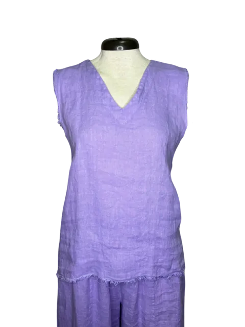 Sequoia Linen Sleeveless Top Lilac