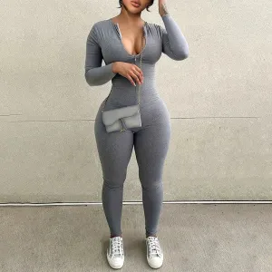 Solid Bodycon Skinny Romper Jumpsuit