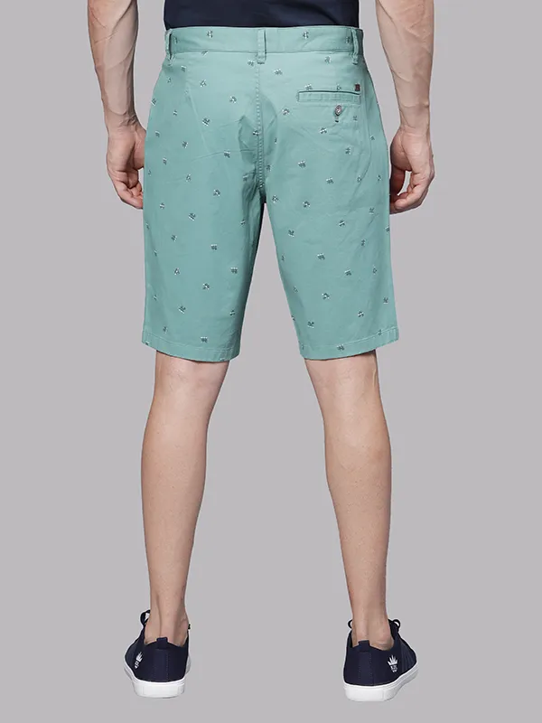 Tic Tac Toe Marine Green Print Chino Shorts