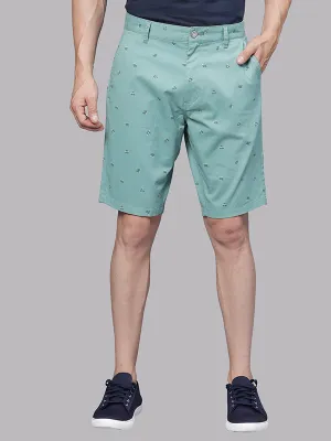 Tic Tac Toe Marine Green Print Chino Shorts