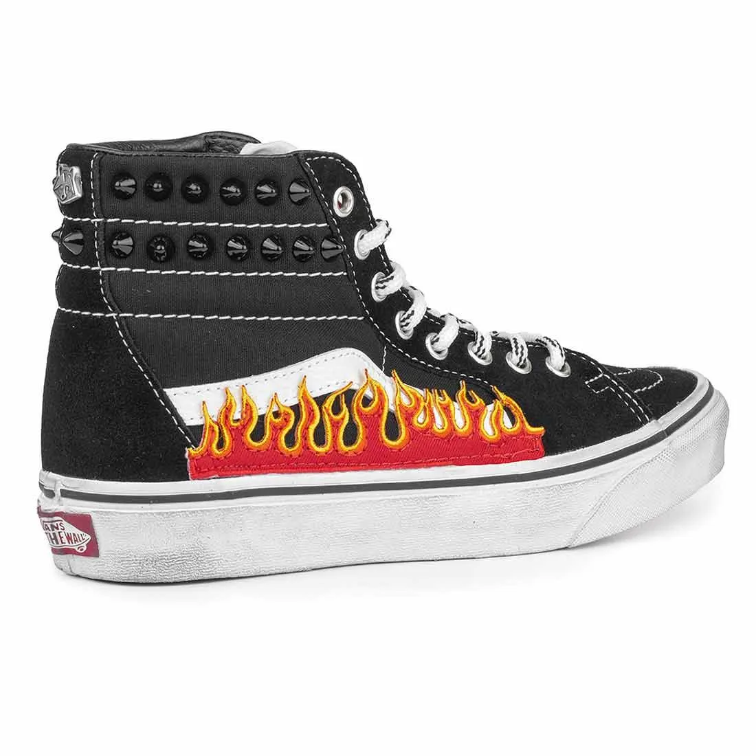 Vans Sk8 Hi con Fiamme e Borchie nere