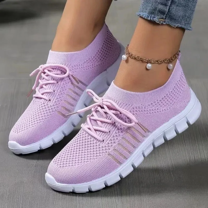 Women Mesh Breathable  Slip on Flat Shoes Woman Tenis Ladies Casual  Walking Footwear Sneakers Womens Vulcanize Shoes