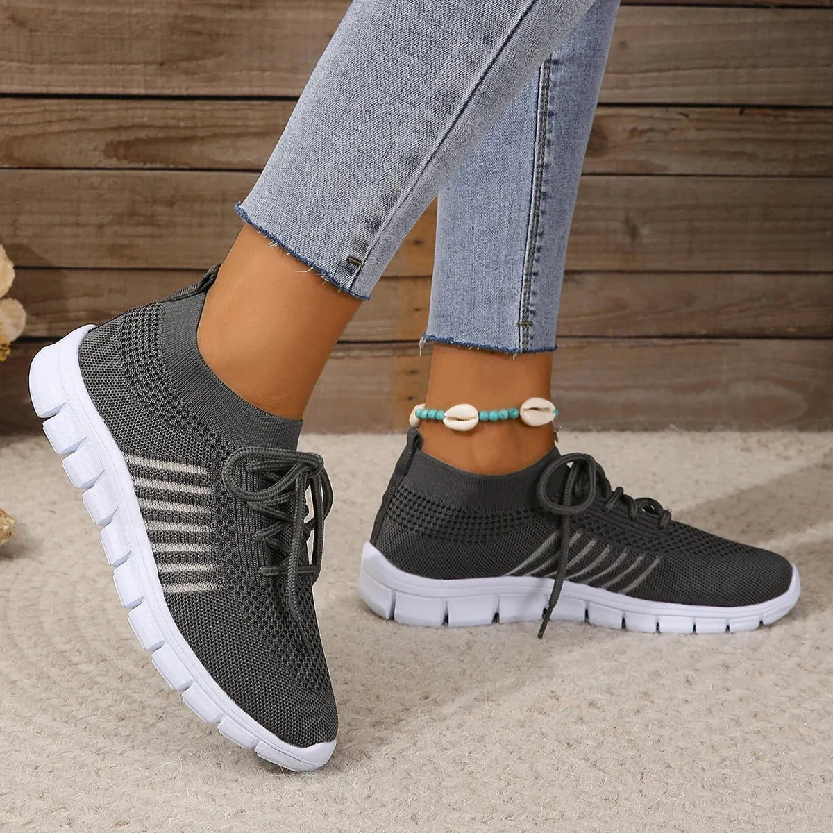 Women Mesh Breathable  Slip on Flat Shoes Woman Tenis Ladies Casual  Walking Footwear Sneakers Womens Vulcanize Shoes