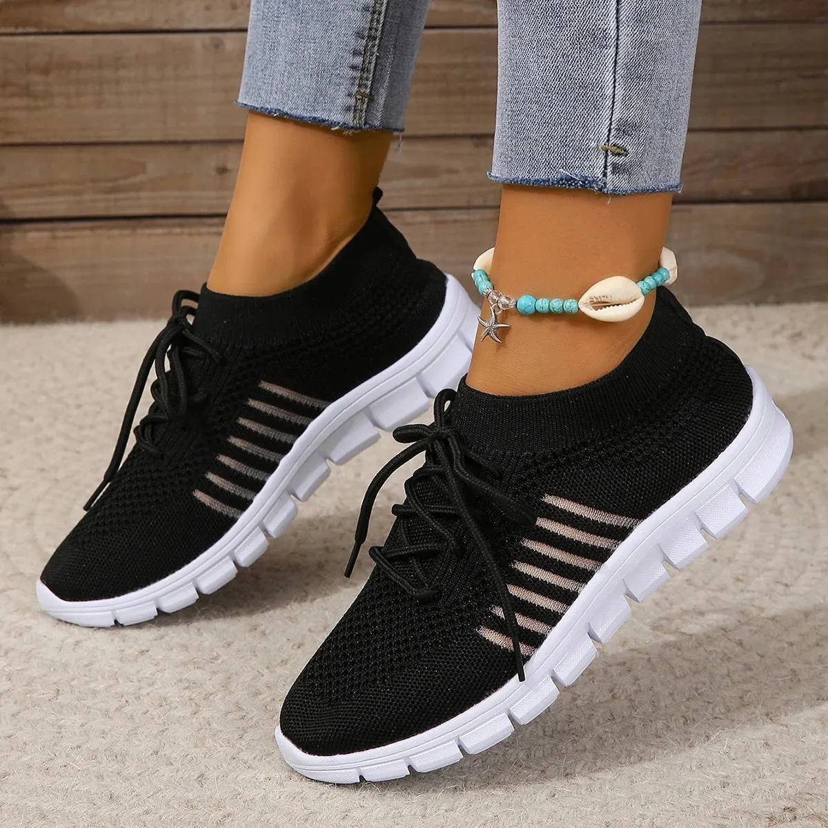 Women Mesh Breathable  Slip on Flat Shoes Woman Tenis Ladies Casual  Walking Footwear Sneakers Womens Vulcanize Shoes