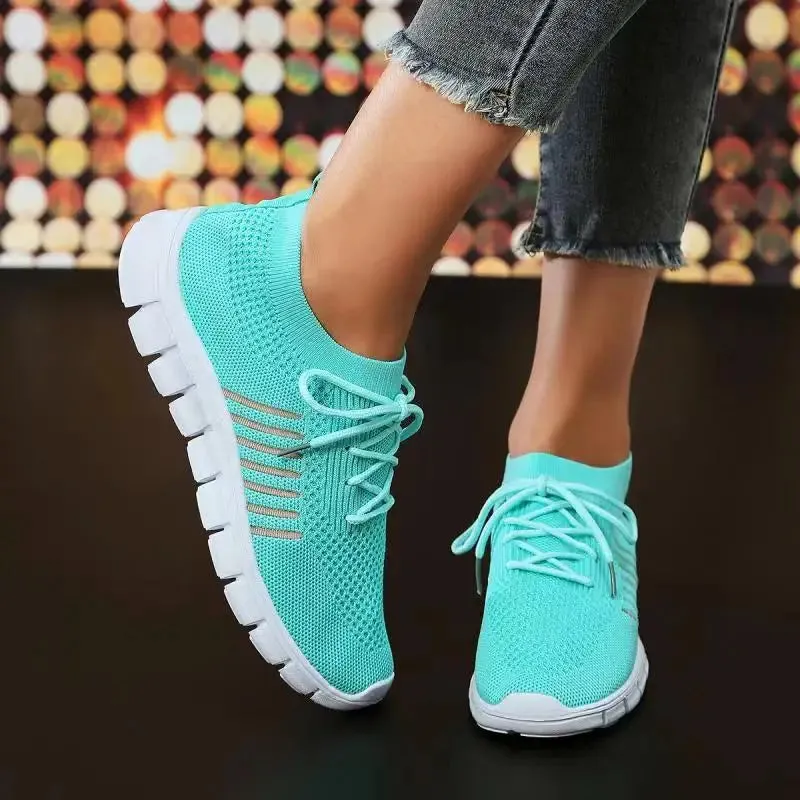 Women Mesh Breathable  Slip on Flat Shoes Woman Tenis Ladies Casual  Walking Footwear Sneakers Womens Vulcanize Shoes