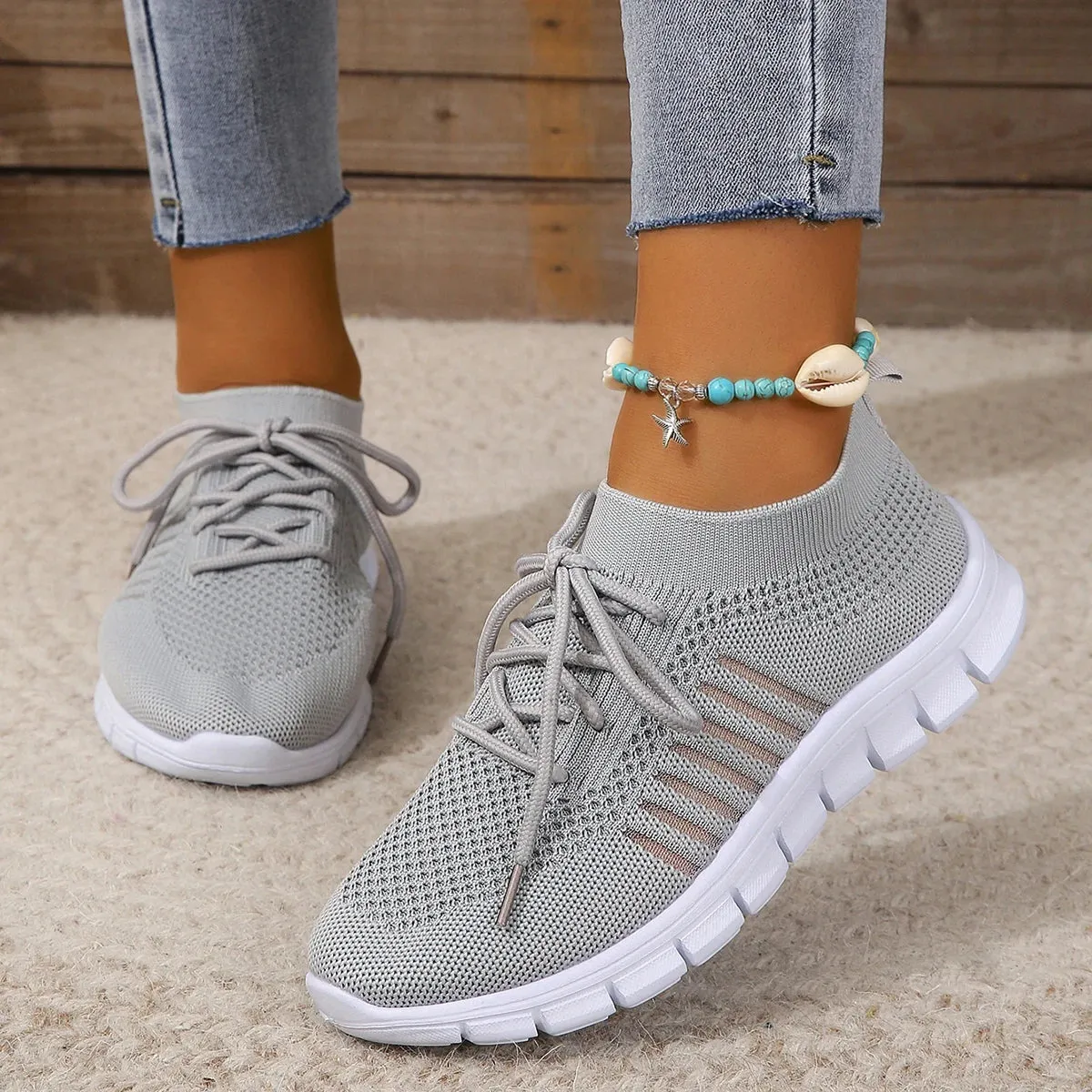 Women Mesh Breathable  Slip on Flat Shoes Woman Tenis Ladies Casual  Walking Footwear Sneakers Womens Vulcanize Shoes