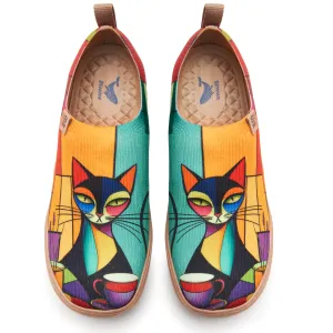Yiume Women's Art Slip-On Shoes Comfortable Breathable Knit Casual Footwear Stylish Travel-Friendly Loafers